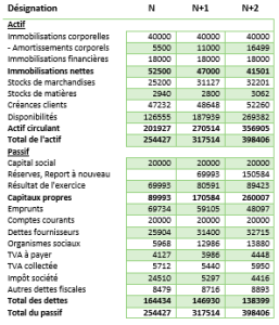 exemple de previsionnel financier – bilan | Compta-Facile, le site d ...